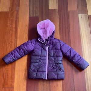 Purple Hooded Puffer Jacket